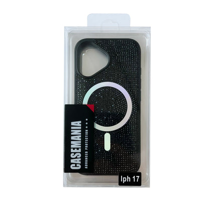 Apple iPhone 17 Hülle - Schwarz - Diamant Glitzer MagSafe Backcover