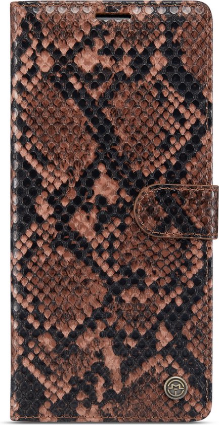 Samsung Galaxy A22 5G Hoesje - Bruin - Luxe Slangen Bookcase