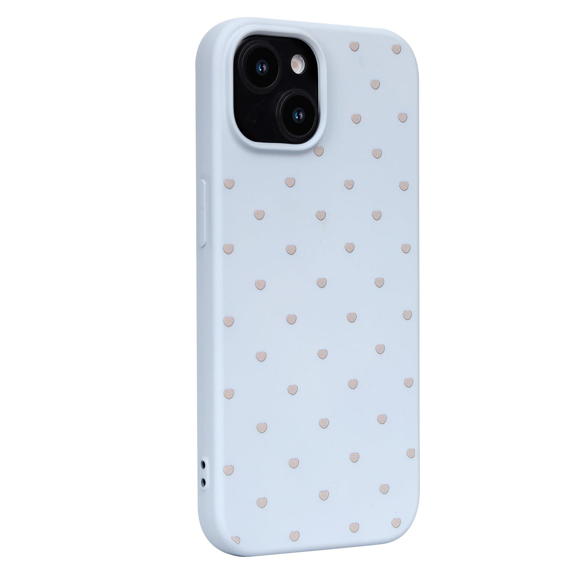 Apple iPhone 12 Hoesje - Blauw - Hartjes Back Cover