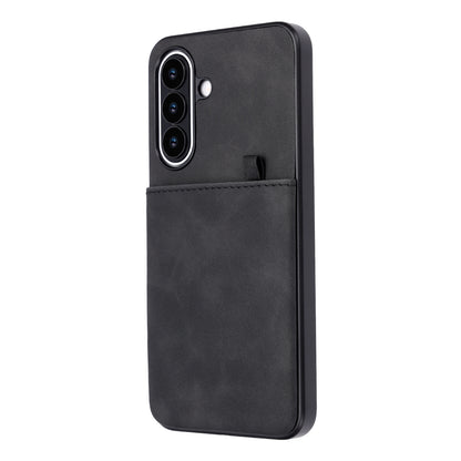 Samsung Galaxy S26 FE Hoesje - Charcoal Gray - Kunstleren Back Cover met Pull-Tab Pasjeshouder