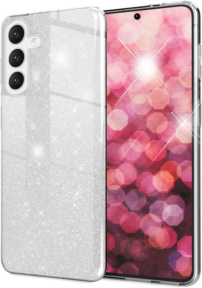 Samsung Galaxy A16 Hoesje - Zilver - Glitter Back Cover