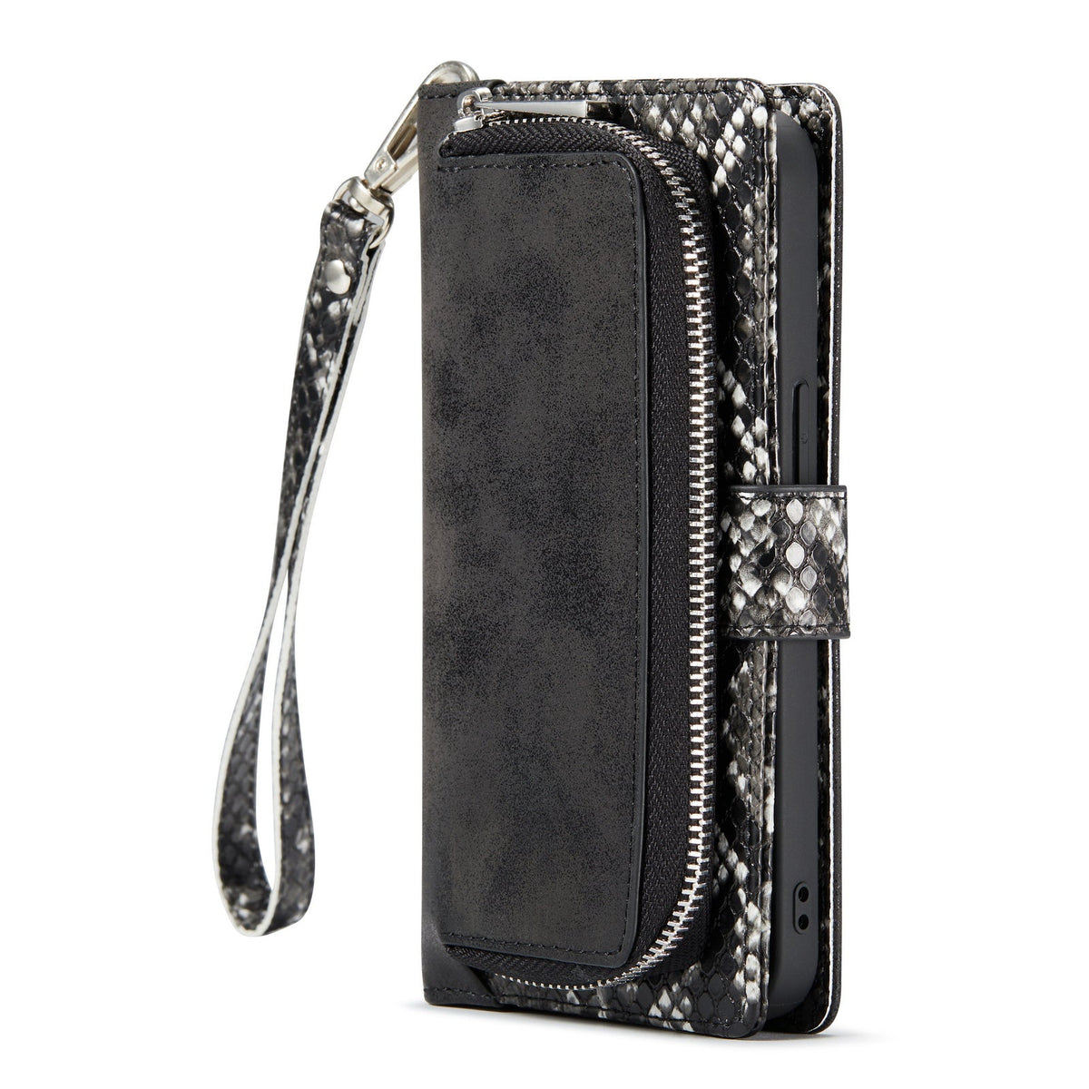 Apple iPhone 13 Hoesje - Zwart - Luxe Bookcase met Rits