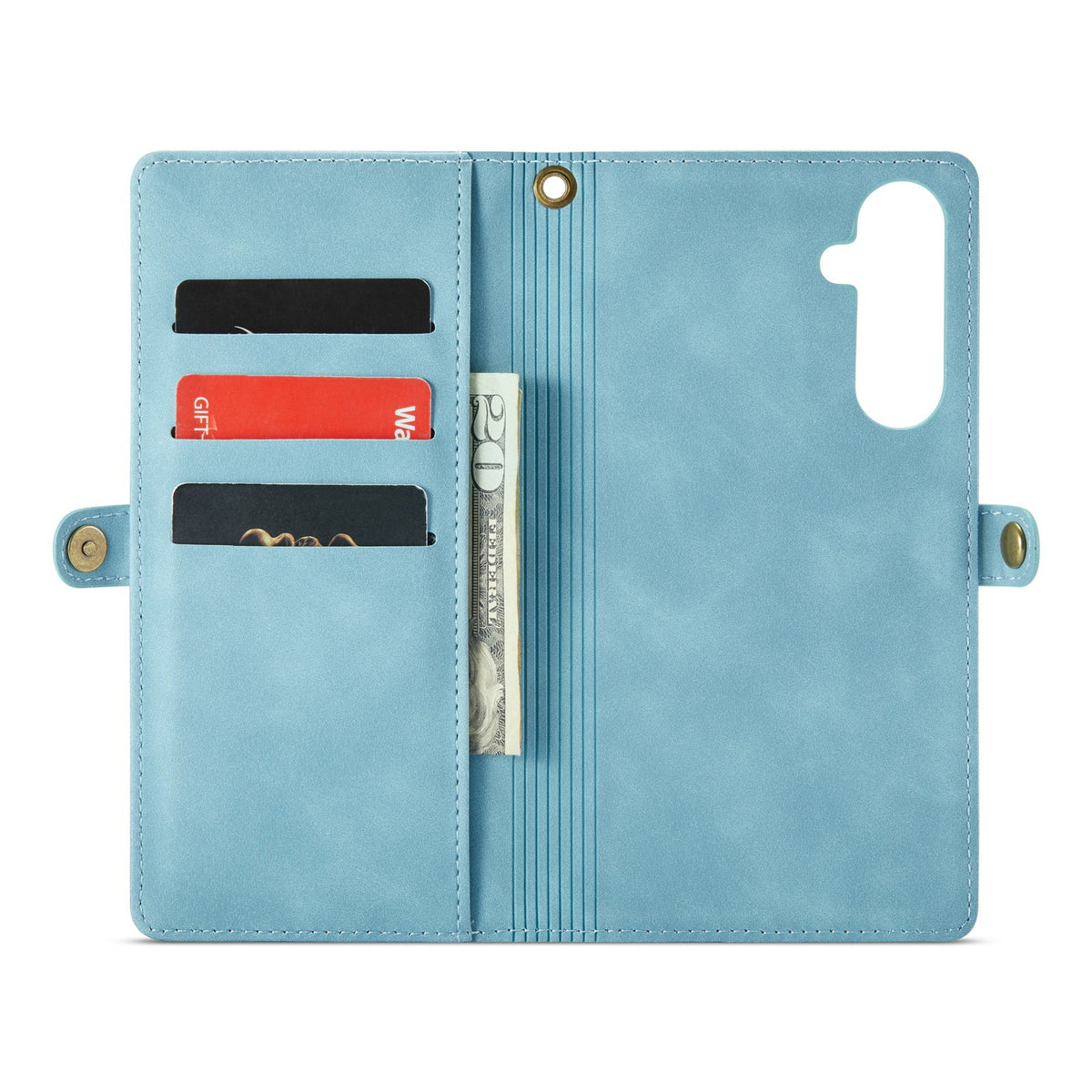 Samsung Galaxy A57 Hoesje - Aqua Blue - 2 in 1 Bookcase met 10 Kaart Vakken