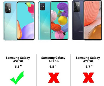 Samsung Galaxy A52 Hoesje - Zwart - Armor Kickstand Back Cover met Magneetring
