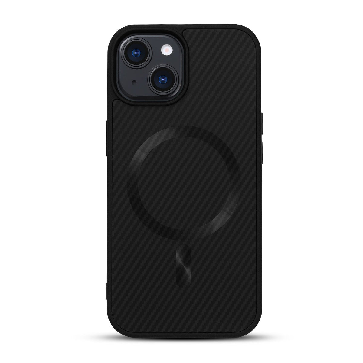 iPhone 13 Hoesje - Zwart - Carbon MagSafe Back Cover