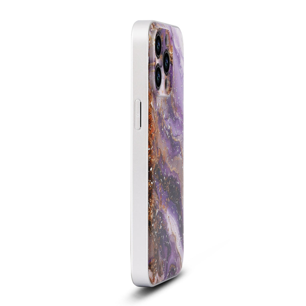 Apple iPhone 15 Pro Max Hoesje - Paars - Marmer Glitter MagSafe Back Cover