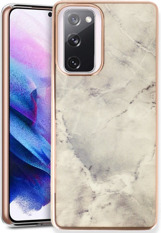 Samsung Galaxy S20 FE Hoesje - Steen - Siliconen Marmer Back Cover