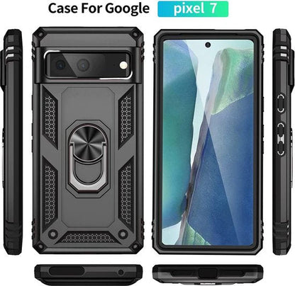 Google Pixel 7 Hülle - Schwarz - Armor-Ständer-Backcover