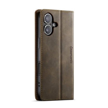 Apple iPhone 17 Case - Cedar Brown - Faux Leather Wallet Case