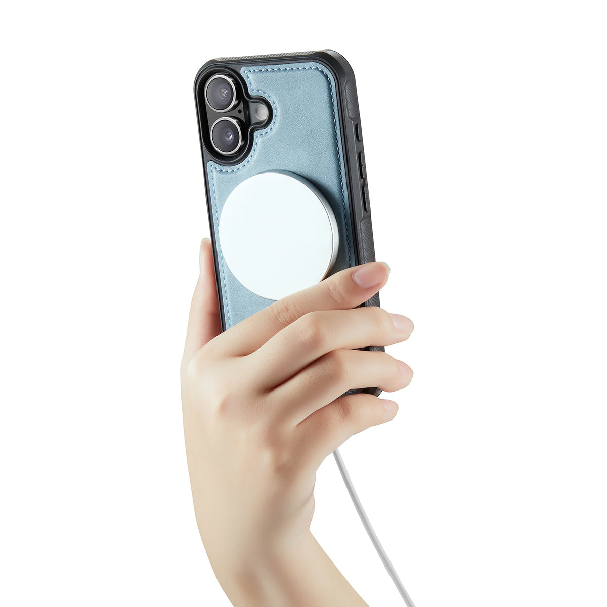 Apple iPhone 17 Hülle - Aqua Blue - Luxus-2-in-1-MagSafe-Klapphülle mit Kartenfach