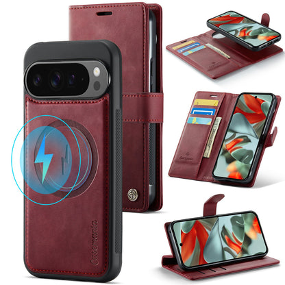 Google Pixel 10 Pro Hoesje - Burgundy Red - Luxe 2 in 1 MagSafe Bookcase