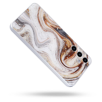 Samsung Galaxy A26 Hoesje - Wit - Siliconen Marmer Back Cover