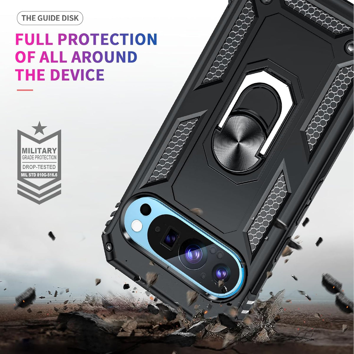 Google Pixel 9 Case - Black - Armor Kickstand Back Cover