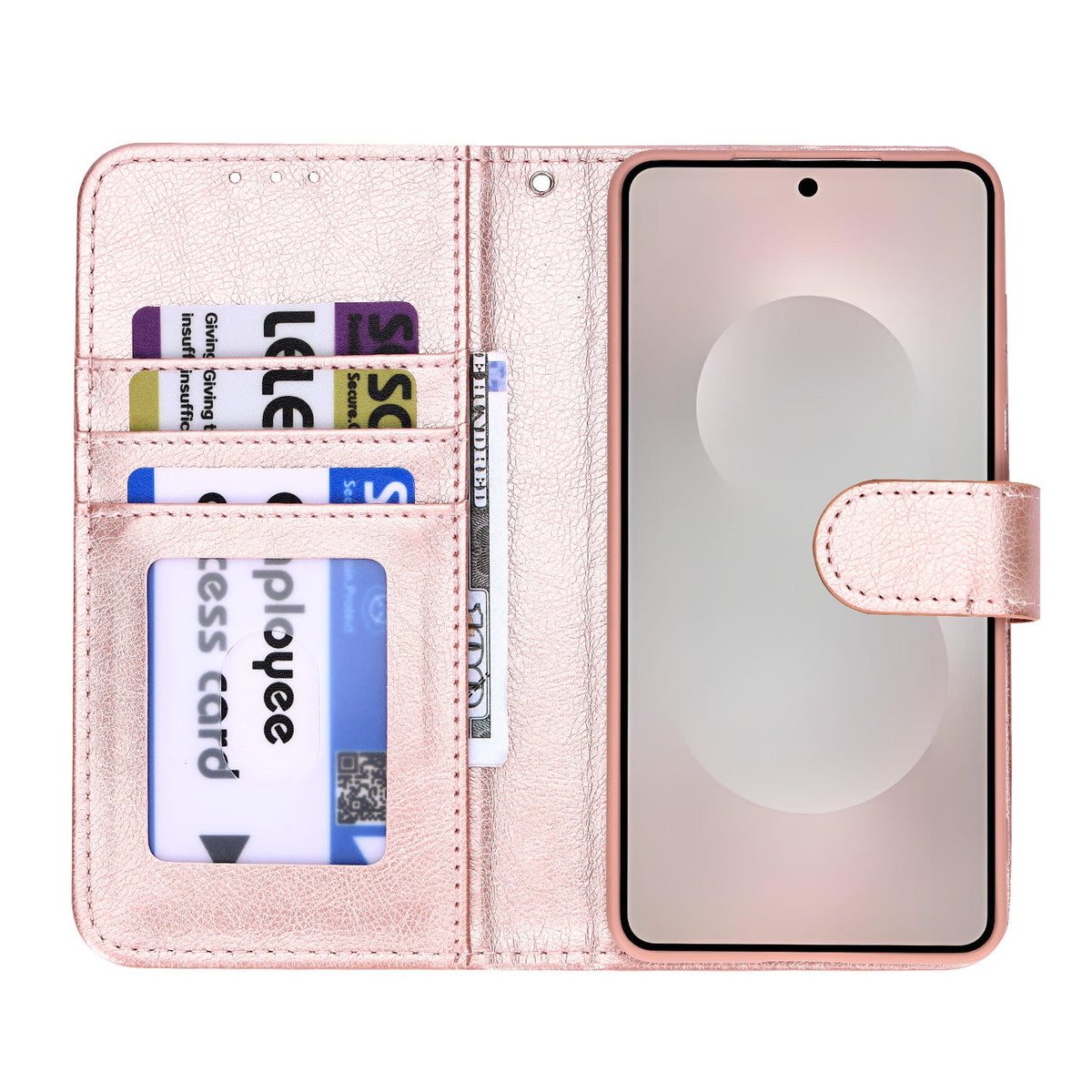 Samsung Galaxy S26 Hoesje - Rosegoud - Luxe Kunstlederen Portemonnee Bookcase