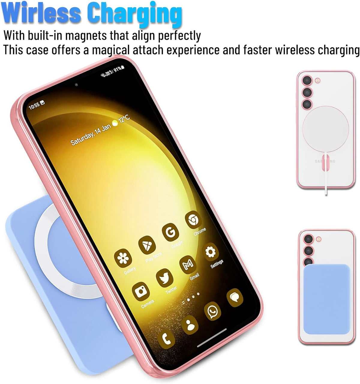Samsung Galaxy S24 Plus Hoesje - Roze - Siliconen MagSafe Back Cover
