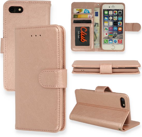 Apple iPhone SE (2020) Hülle - Roségold - Klapphülle mit Kartenfach