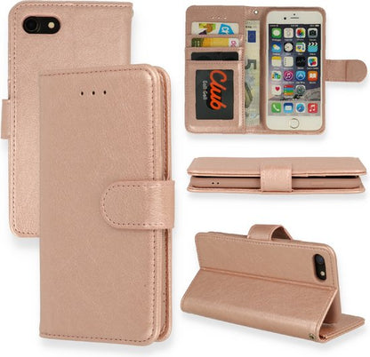 Apple iPhone SE (2020) Hülle - Roségold - Klapphülle mit Kartenfach