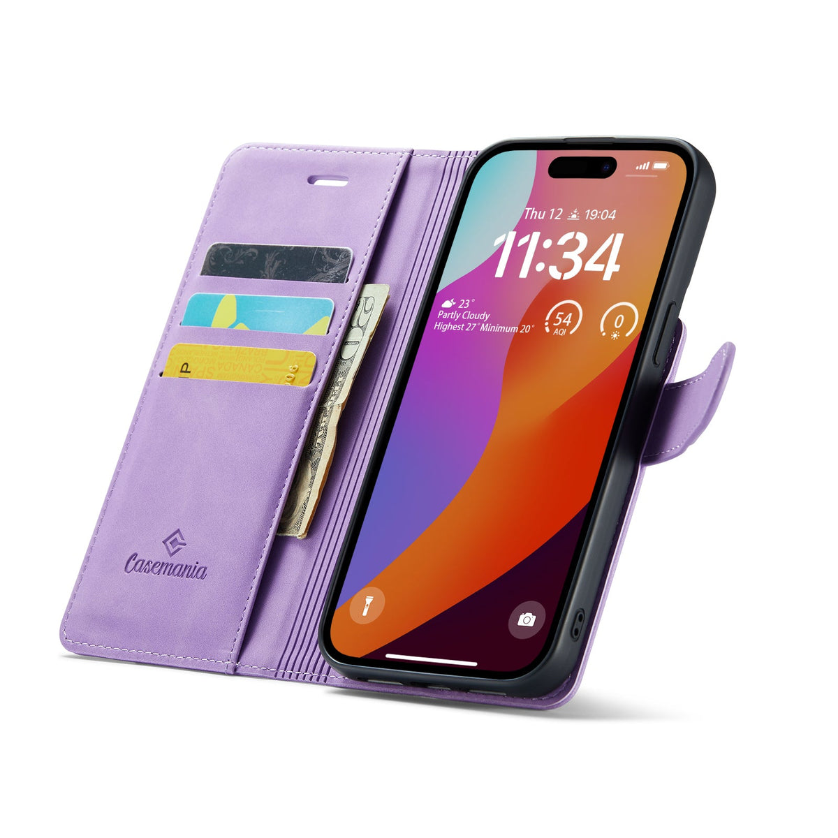 Apple iPhone 15 Plus Hoesje - Bright Lila - 2 in 1 MagSafe Bookcase