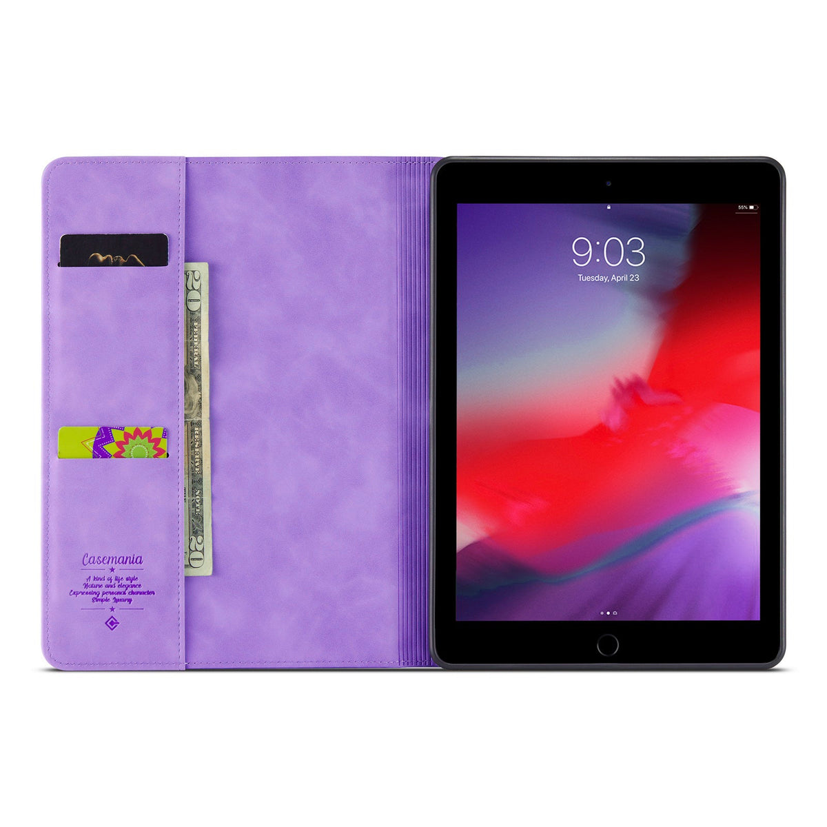 Apple iPad 6 9.7 (2018) Tablethoes - Bright Lila - Bookcase