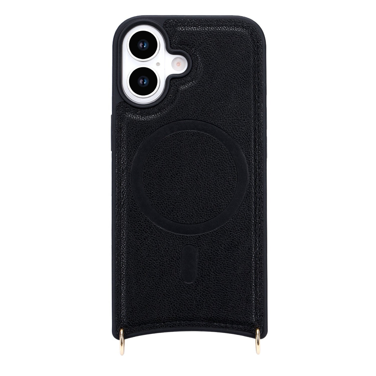 Apple iPhone 16 Hoesje - Zwart - CM Amsterdam Back Cover met Telefoonkoord