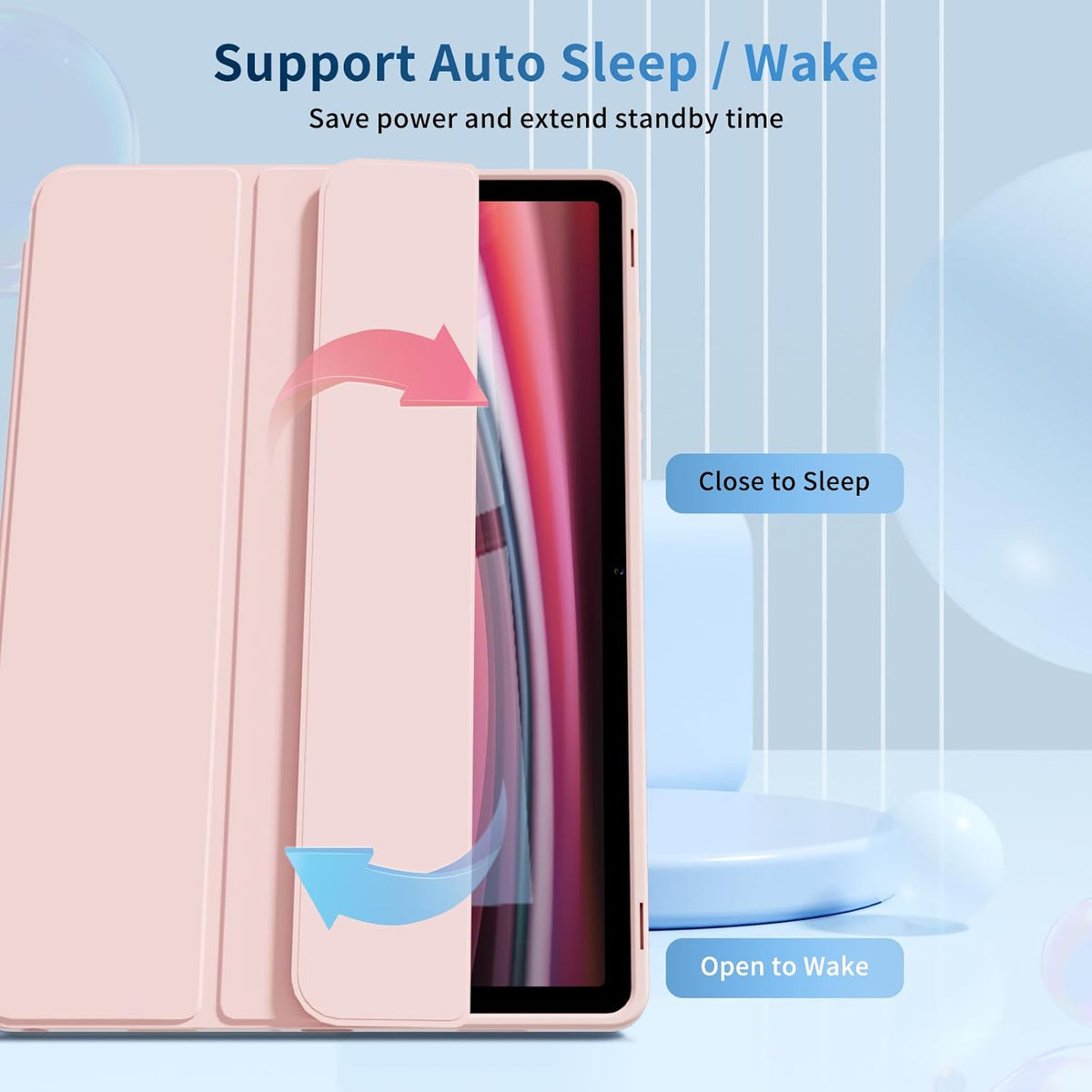 Samsung Galaxy Tab A11 Plus Tablethoes - Roze - Smart Cover