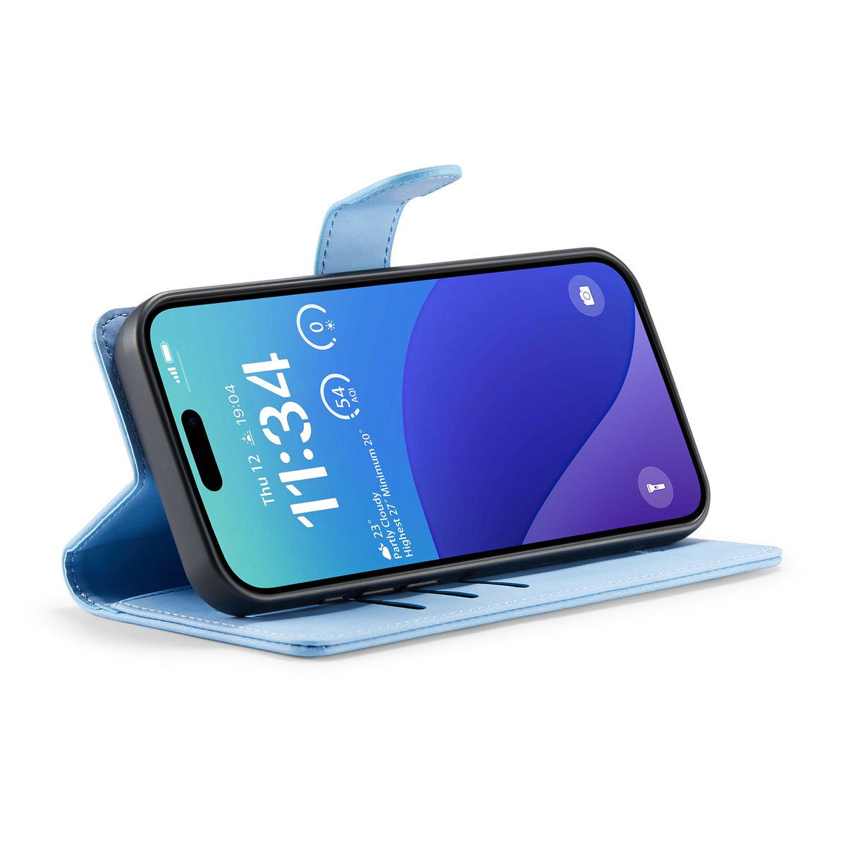 Apple iPhone 16 Pro Max Hoesje - Sky Blue - 2 in 1 Bookcase