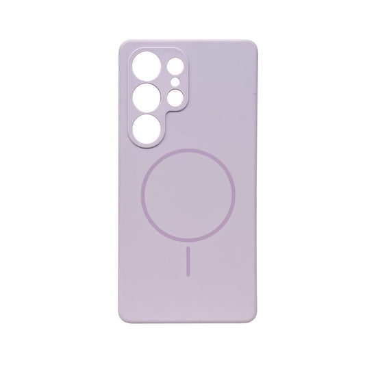 Samsung Galaxy S25 Ultra Hülle - Lila - Extra Starke Liquid Silikon MagSafe Backcover mit Magnetring