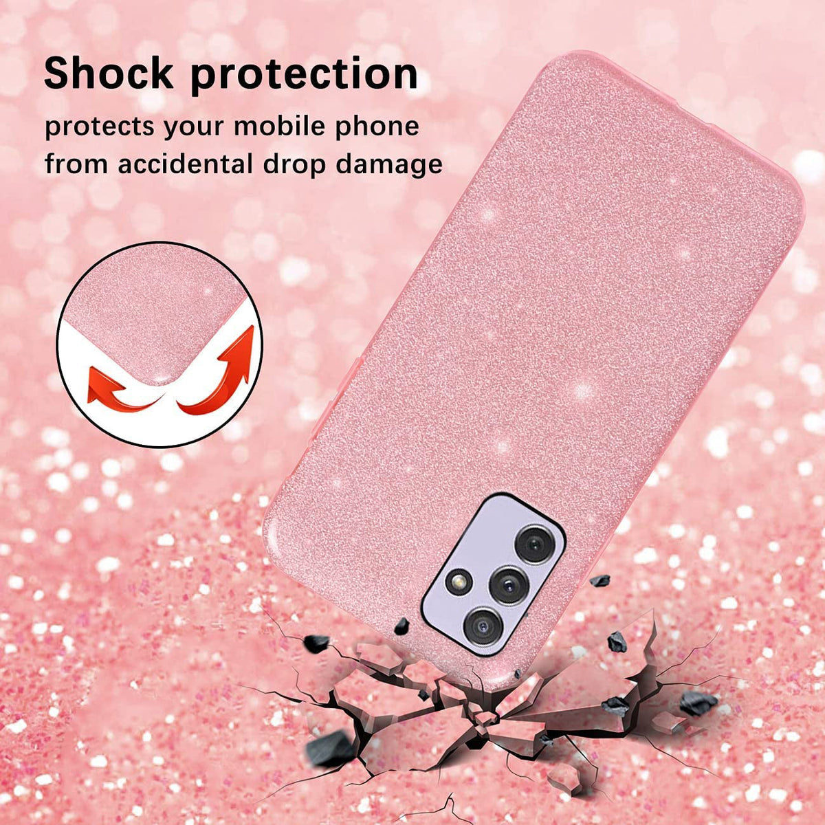 Samsung Galaxy A35 Hoesje - Roze - Glitter Back Cover