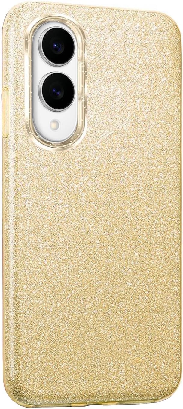 Samsung Galaxy S25 Edge Hoesje - Goud - Glitter Back Cover