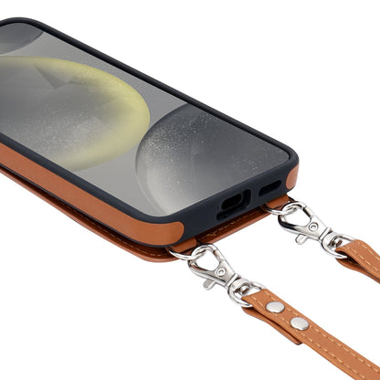 Samsung Galaxy A16 Hoesje - Bruin - Luxe Back Cover met Telefoonkoord en Rits