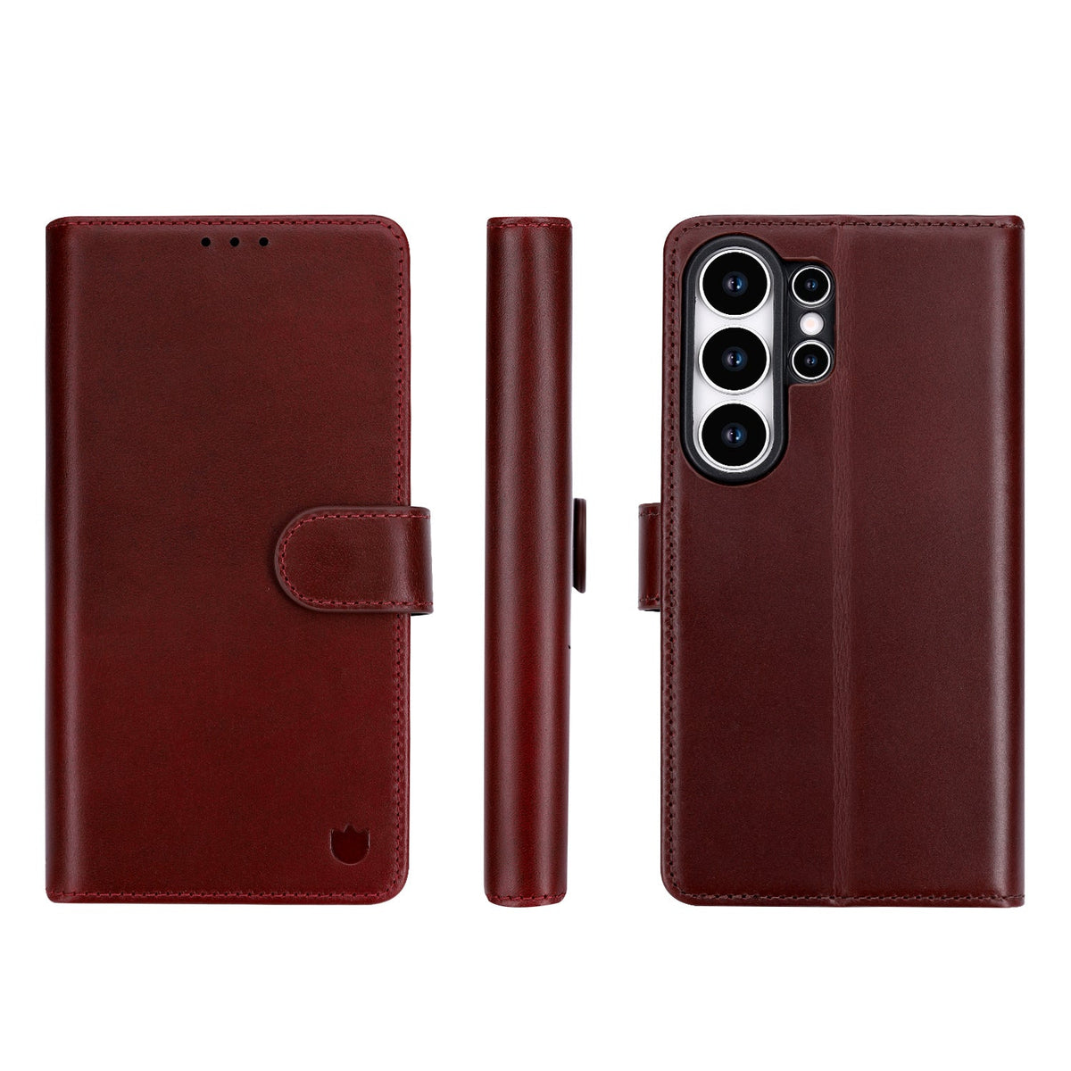 Samsung Galaxy S26 Ultra Hoesje - Burgundy Red - Echt Leren Bookcase