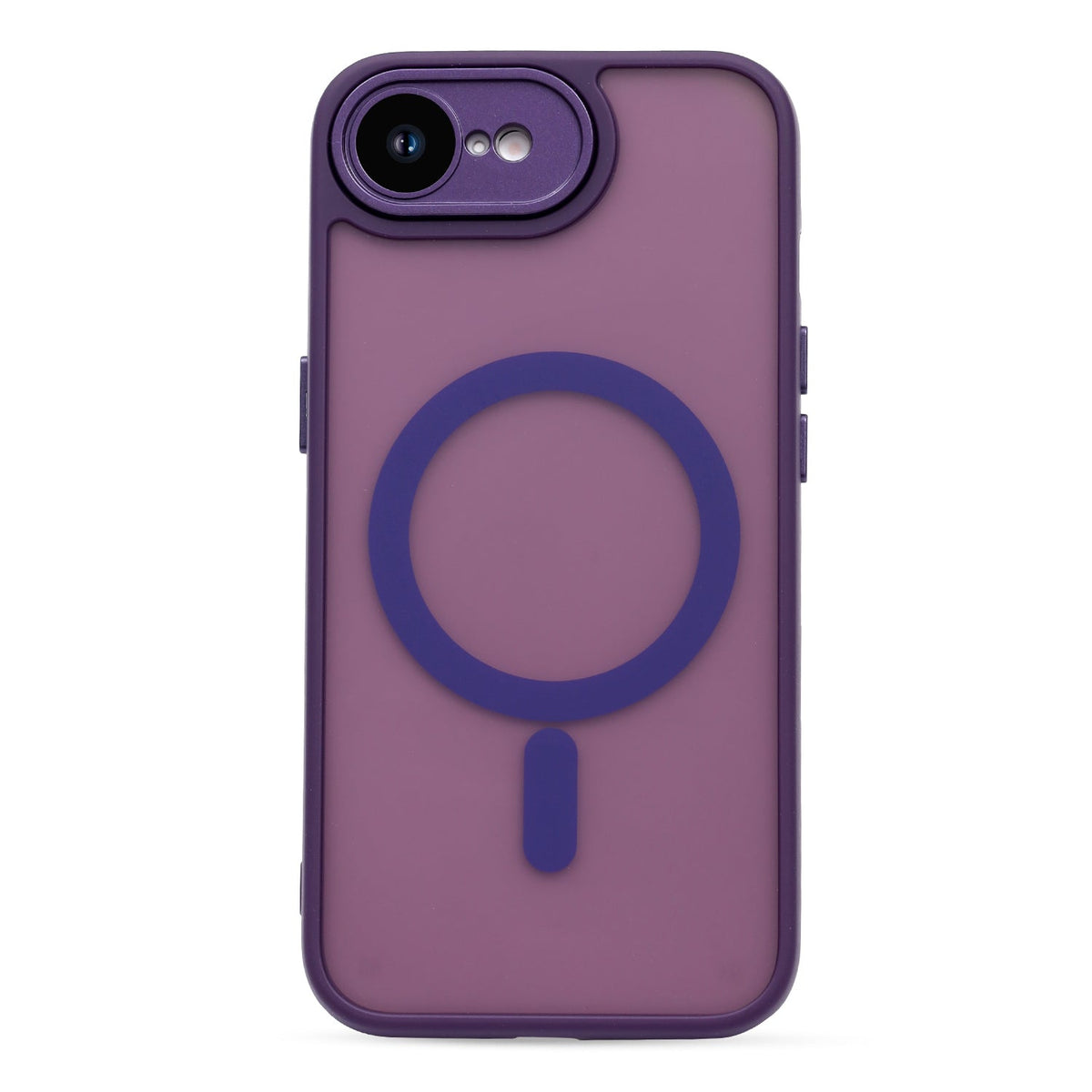 Apple iPhone 16e Hoesje - Paars met Pols Bandje - Matte Armor MagSafe Back Cover met Telefoonkoord