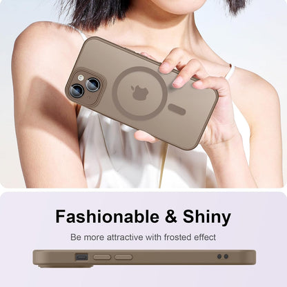 Apple iPhone 15 Hoesje - Bruin - Matte Armor MagSafe Back Cover