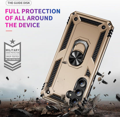 Samsung Galaxy A55 Hoesje - Goud - Armor Kickstand Back Cover
