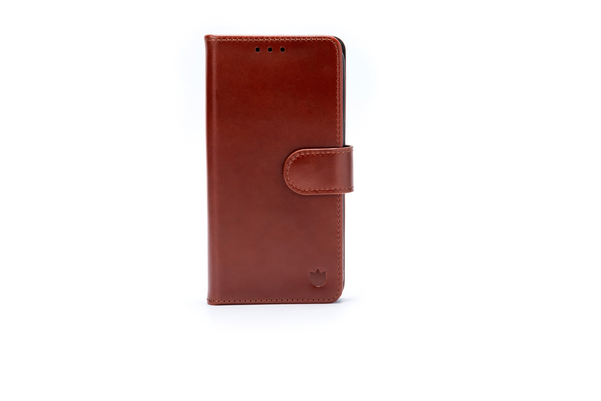 Apple iPhone 18 Pro Hoesje - Chestnut Brown - Echt Leren Bookcase