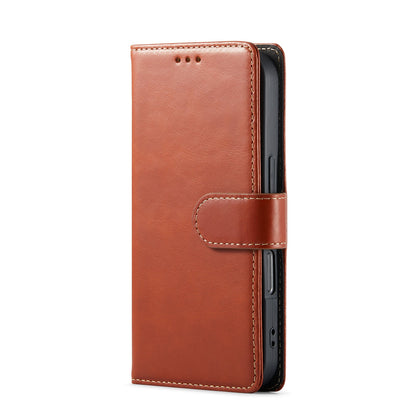 Apple iPhone 16 Pro Max Hülle - Braun - Echtleder-Klapphülle mit Kartenfach