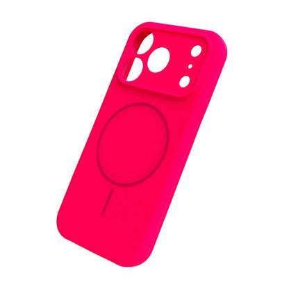 Apple iPhone 18 Pro Hoesje - Neon Roze - Zachte Liquid Siliconen MagSafe Back Cover