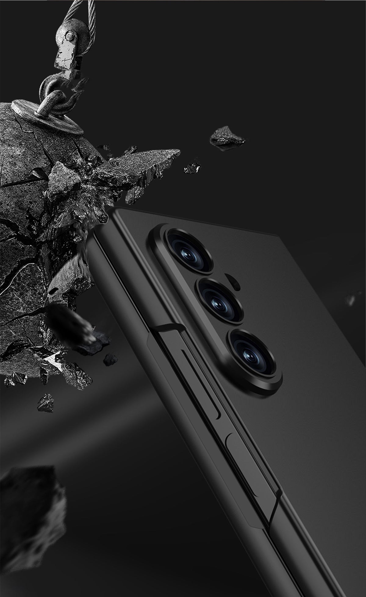 Samsung Galaxy Z Fold8 Ultra Hoesje - Zwart - Ultradun Back Cover met Ingebouwde Screenprotector