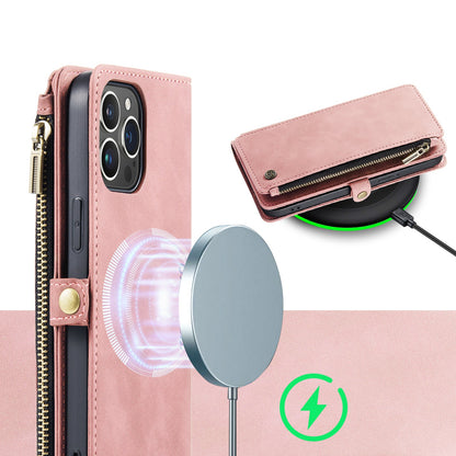 Apple iPhone 15 Plus Hoesje - Pale Pink - Luxe MagSafe Bookcase met Rits en Telefoonkoord