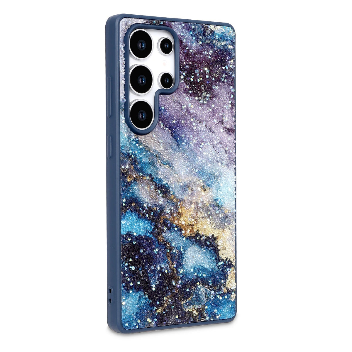 Samsung Galaxy S22 Ultra Case - Blue - Diamond Marble Glitter Back Cover