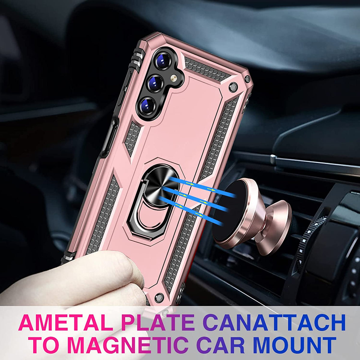 Samsung Galaxy A14 4G Hoesje - Roségoud - Armor Kickstand Back Cover