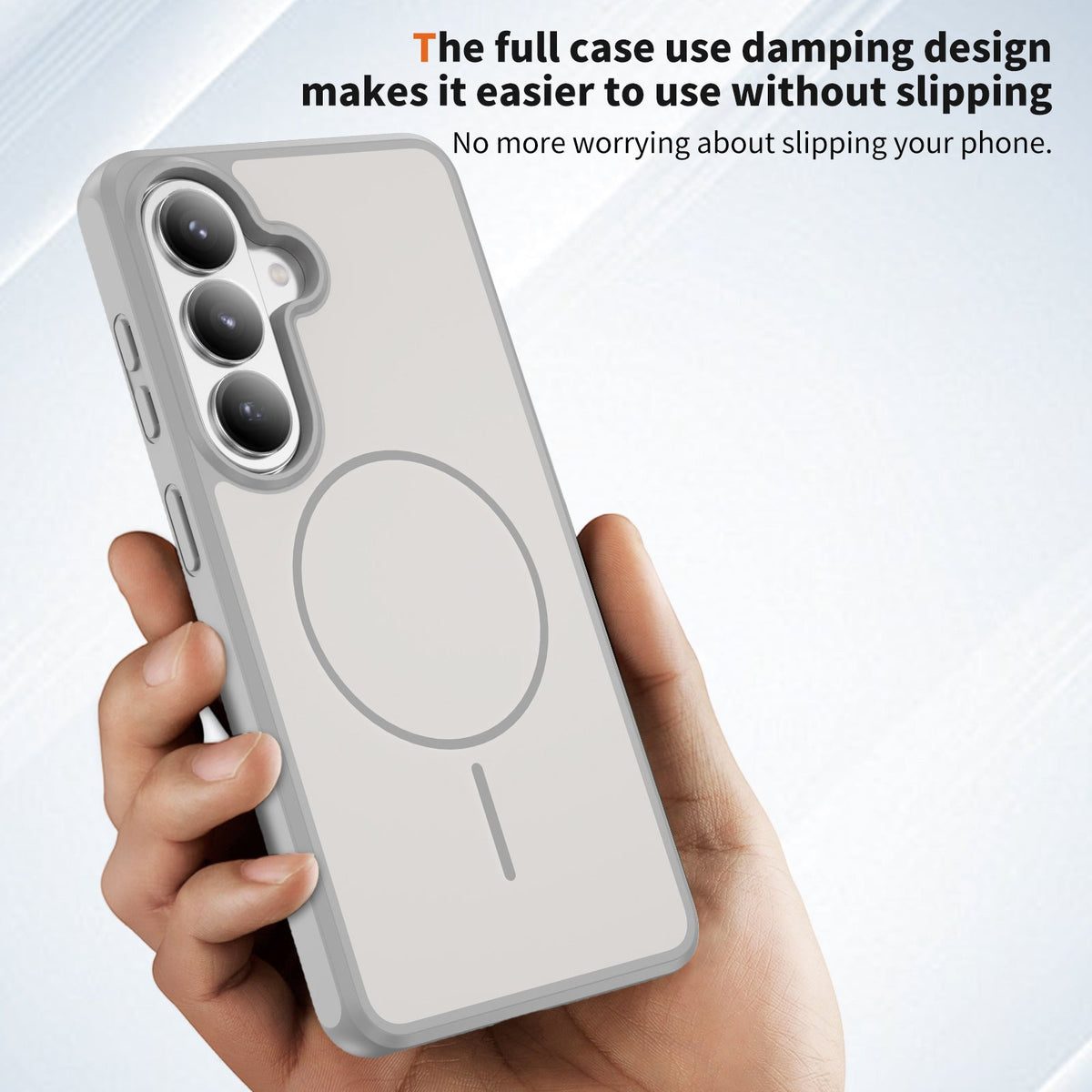 Samsung Galaxy A57 Hoesje - Grijs - Minimalistische Matte Siliconen MagSafe Back Cover