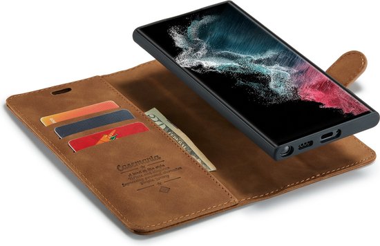 Samsung Galaxy S23 Ultra Hoesje - Sienna Brown - 2 in 1 Bookcase