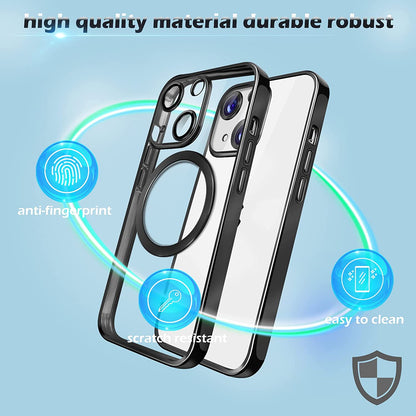 Apple iPhone 14 Plus Hoesje - Zwart - Hybrid Siliconen MagSafe Back Cover