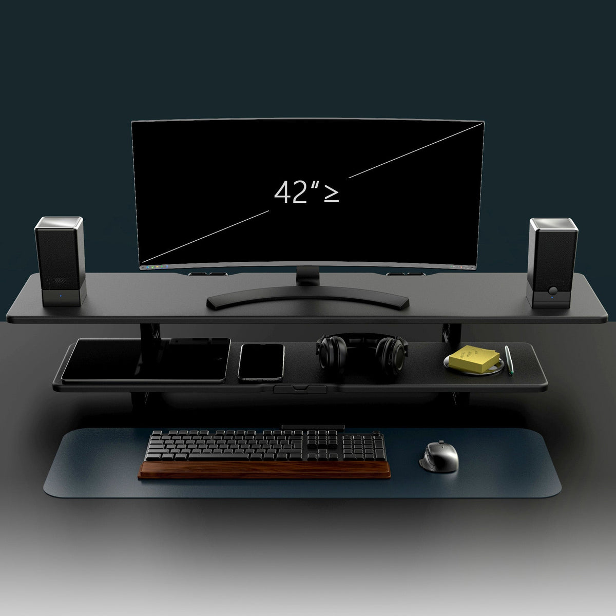Casemania Monitorstandaard met Telefoonhouder - Wit - Beeldscherm Verhoger voor 2 Monitoren - Tweelaags Monitor Standaard met Opbergplank - Extra Brede Bureauverhoger - Beeldschermstandaard - Bureau Organizer voor Thuiswerkplek en Kantoor