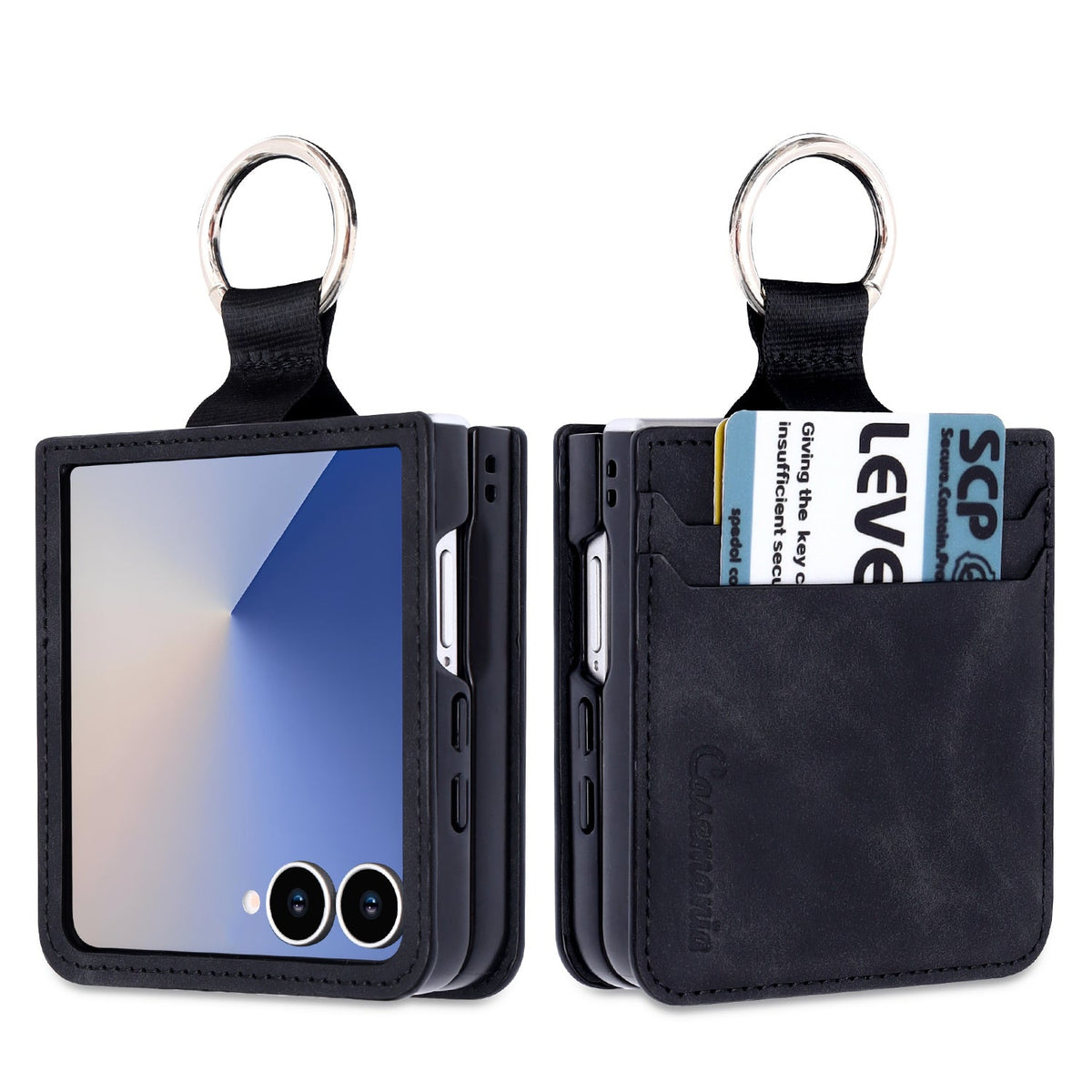 Samsung Galaxy Z Flip 7 Case - Charcoal Gray - Ring Kickstand Back Cover