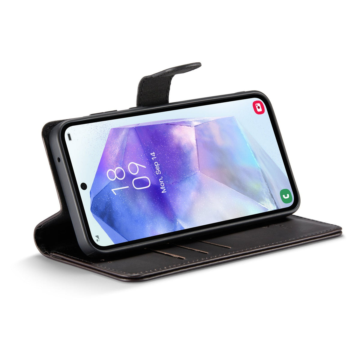 Samsung Galaxy A55 Hoesje - Emerald Green - Echt Leren 2 in 1 Bookcase