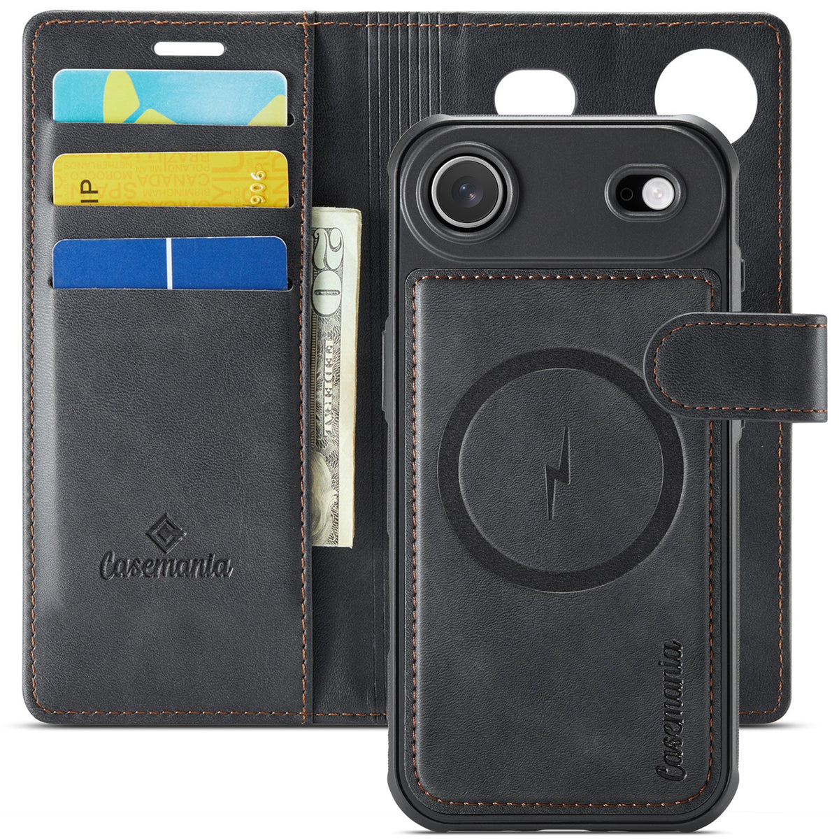 Apple iPhone Air Case - Charcoal Gray - Luxury 2-in-1 MagSafe Wallet Case
