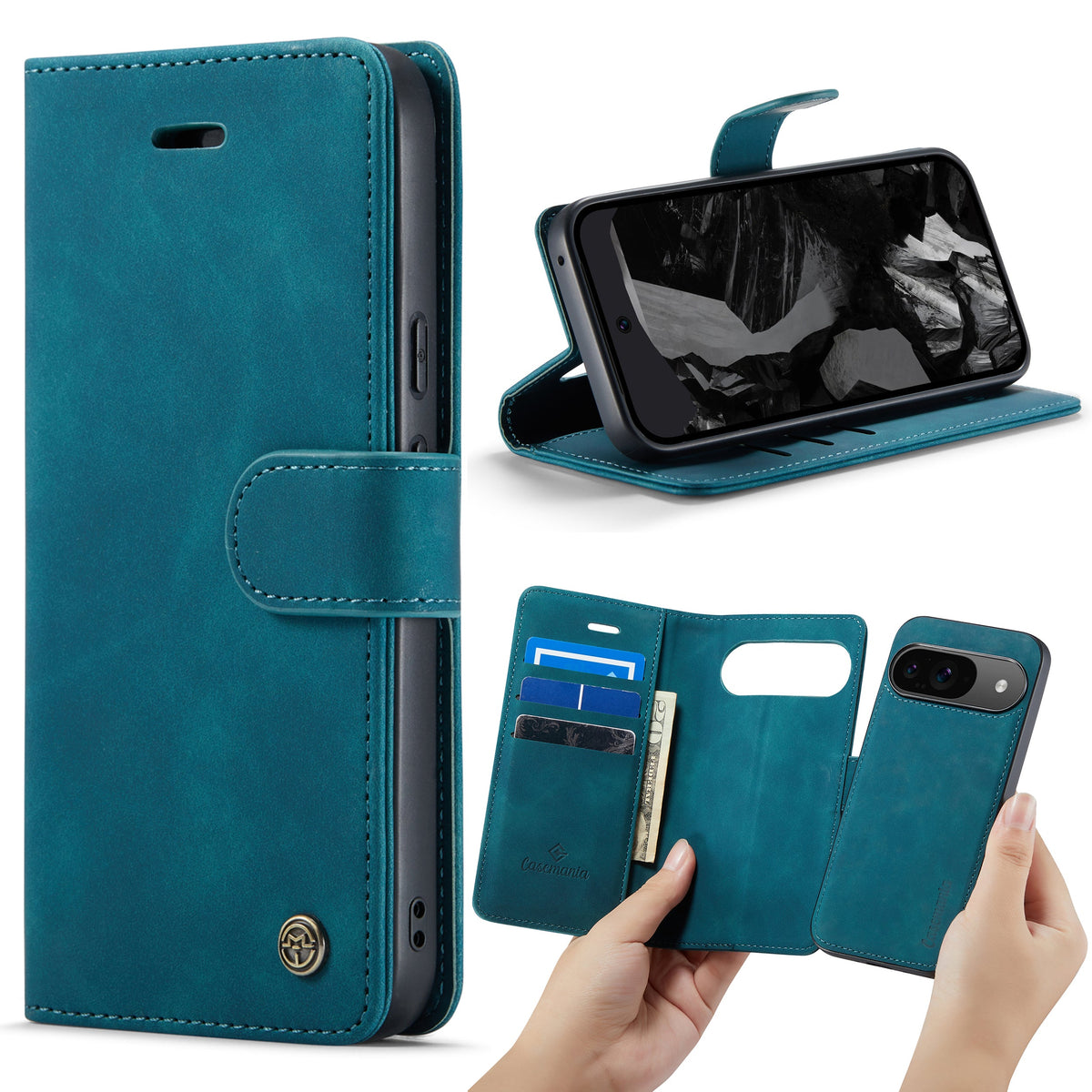Google Pixel 9 Hoesje - Emerald Green - 2 in 1 Bookcase