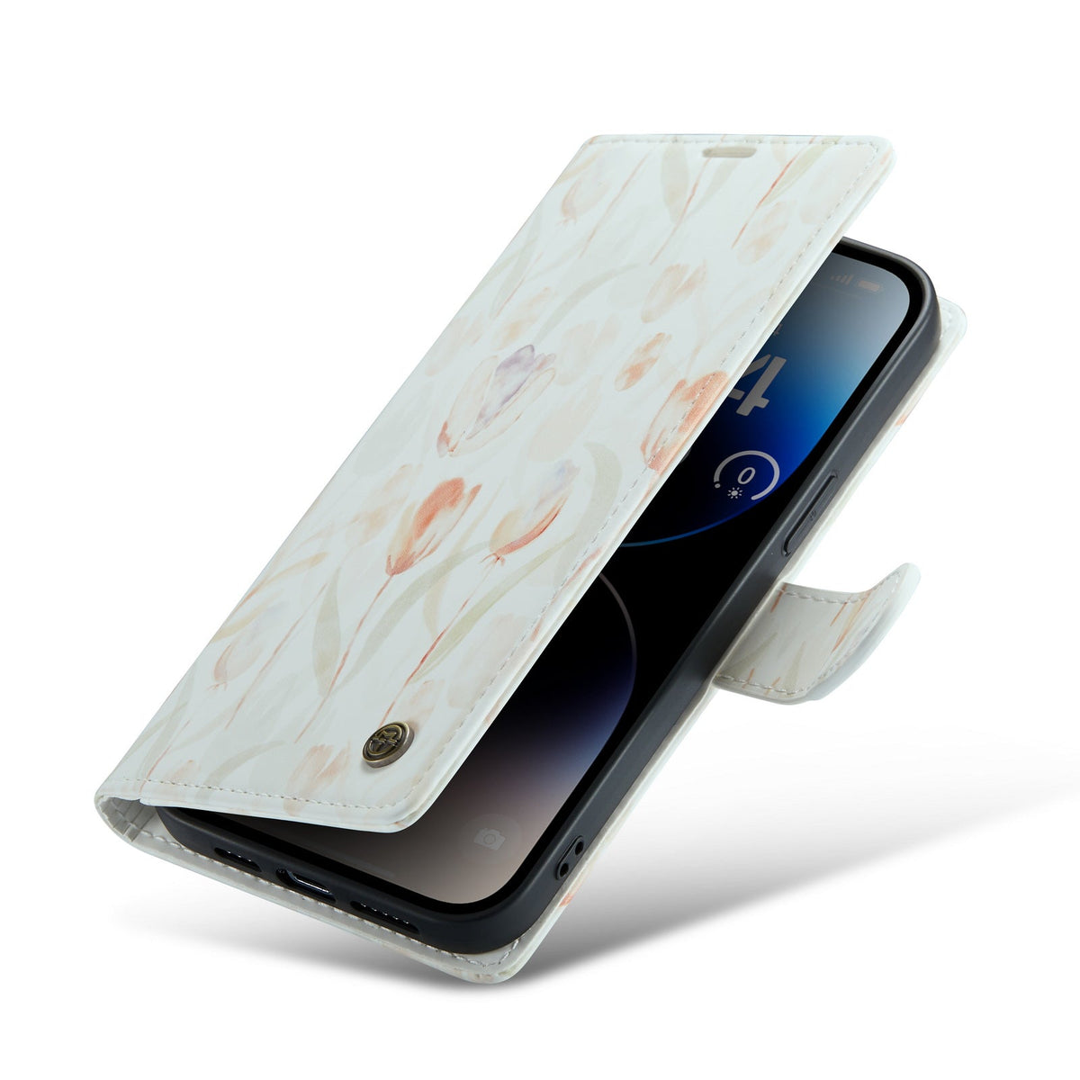 Apple iPhone 14 Pro Hoesje - Tulpen - Print Bookcase